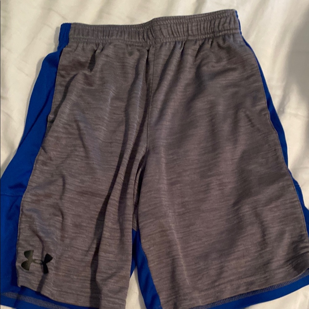 Under Armour boys Gray and Blue Shorts.